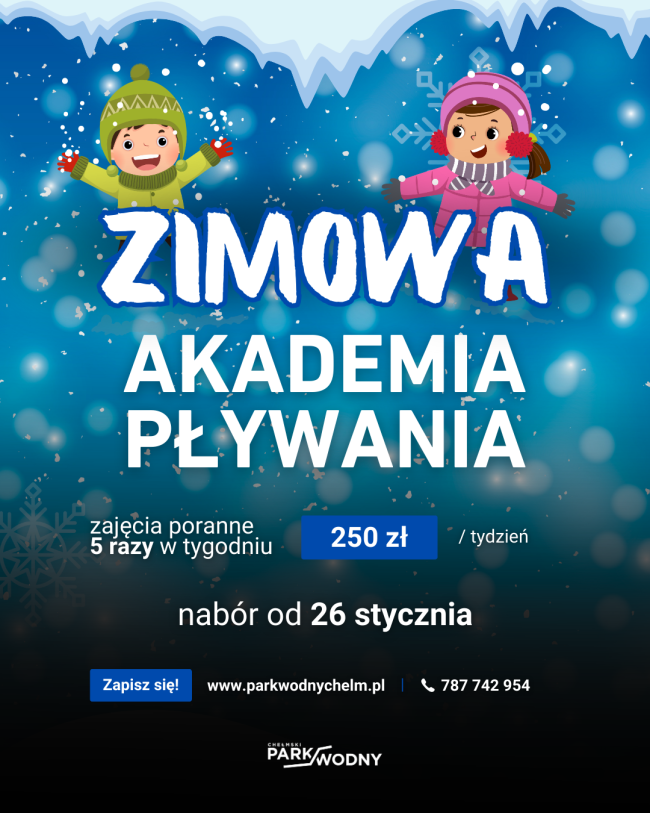 plakat zimowa akademia pływania