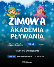 plakat zimowa akademia pływania